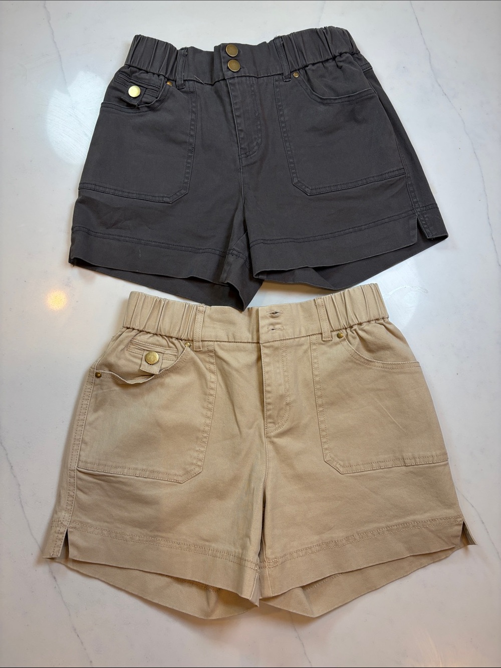 Everyday Cotton Shorts - Black and Beige